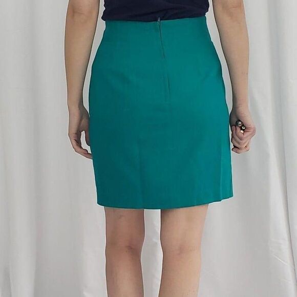 90s Teal Pencil‎ Skirt - Picture 3 of 4